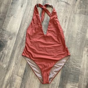 NWT Free People x Acacia Nova Brown Full One Piece Sz M